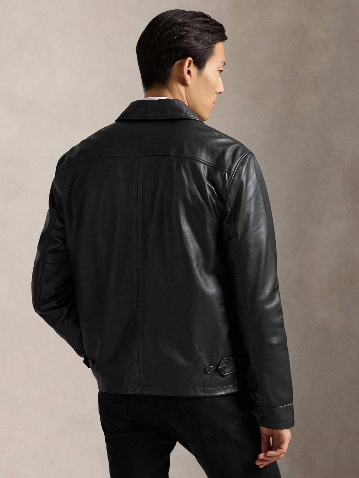 Jaqueta Masculina De Couro Windbreaker Preto Polo Ralph Lauren