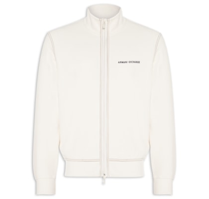 Jaqueta Masculina De Moletom Com Zíper - Branco