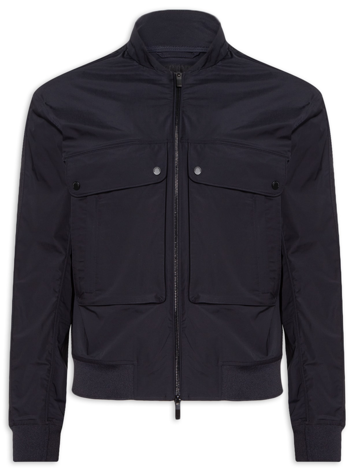 Jaqueta Masculina De Nylon com Bolsos - Azul