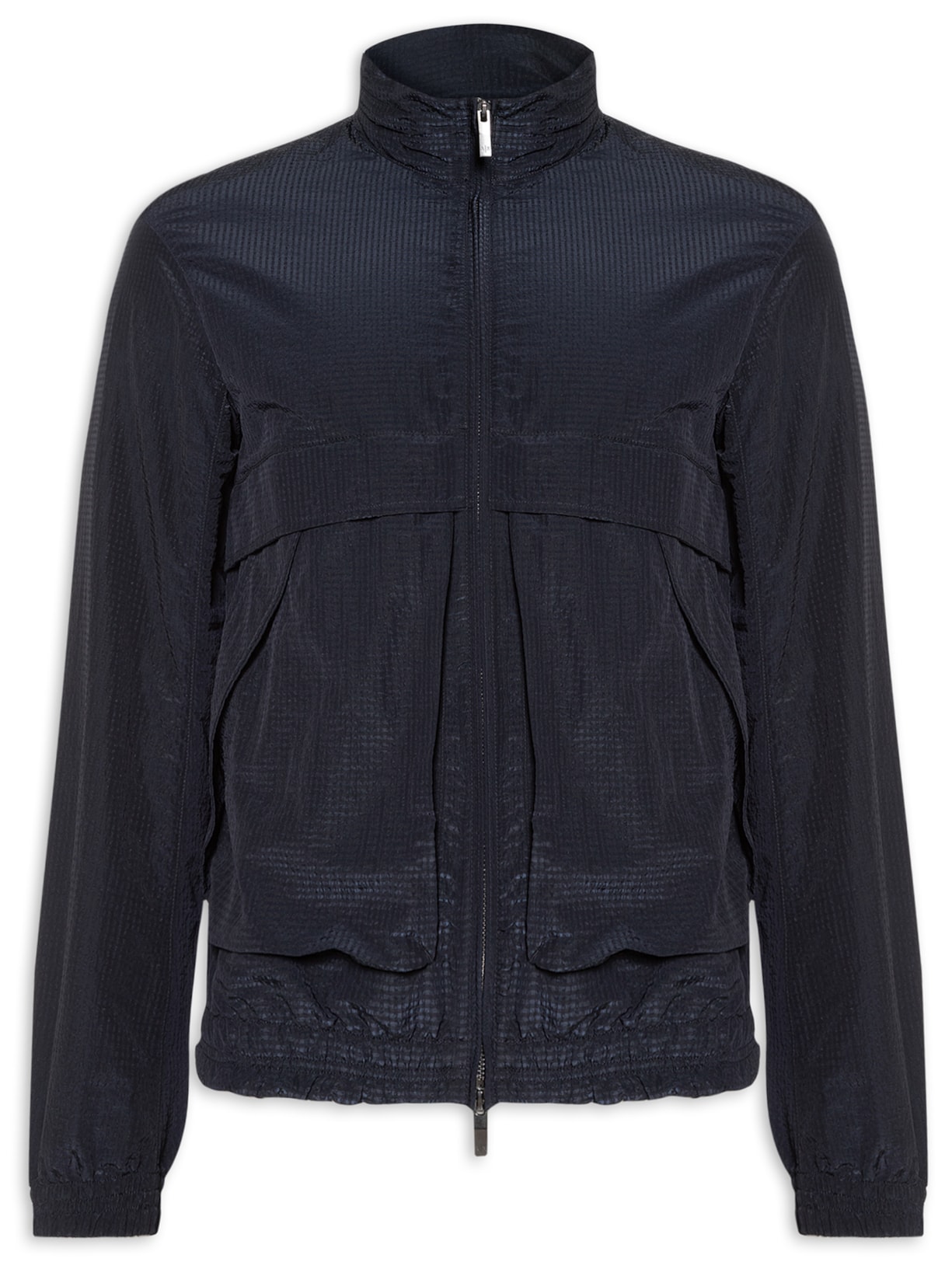 Jaqueta Masculina De Nylon com Bolsos - Azul