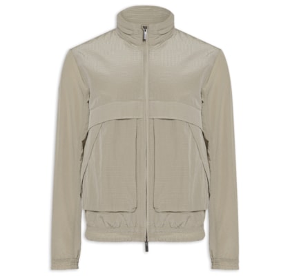 Jaqueta Masculina De Nylon com Bolsos - Marrom