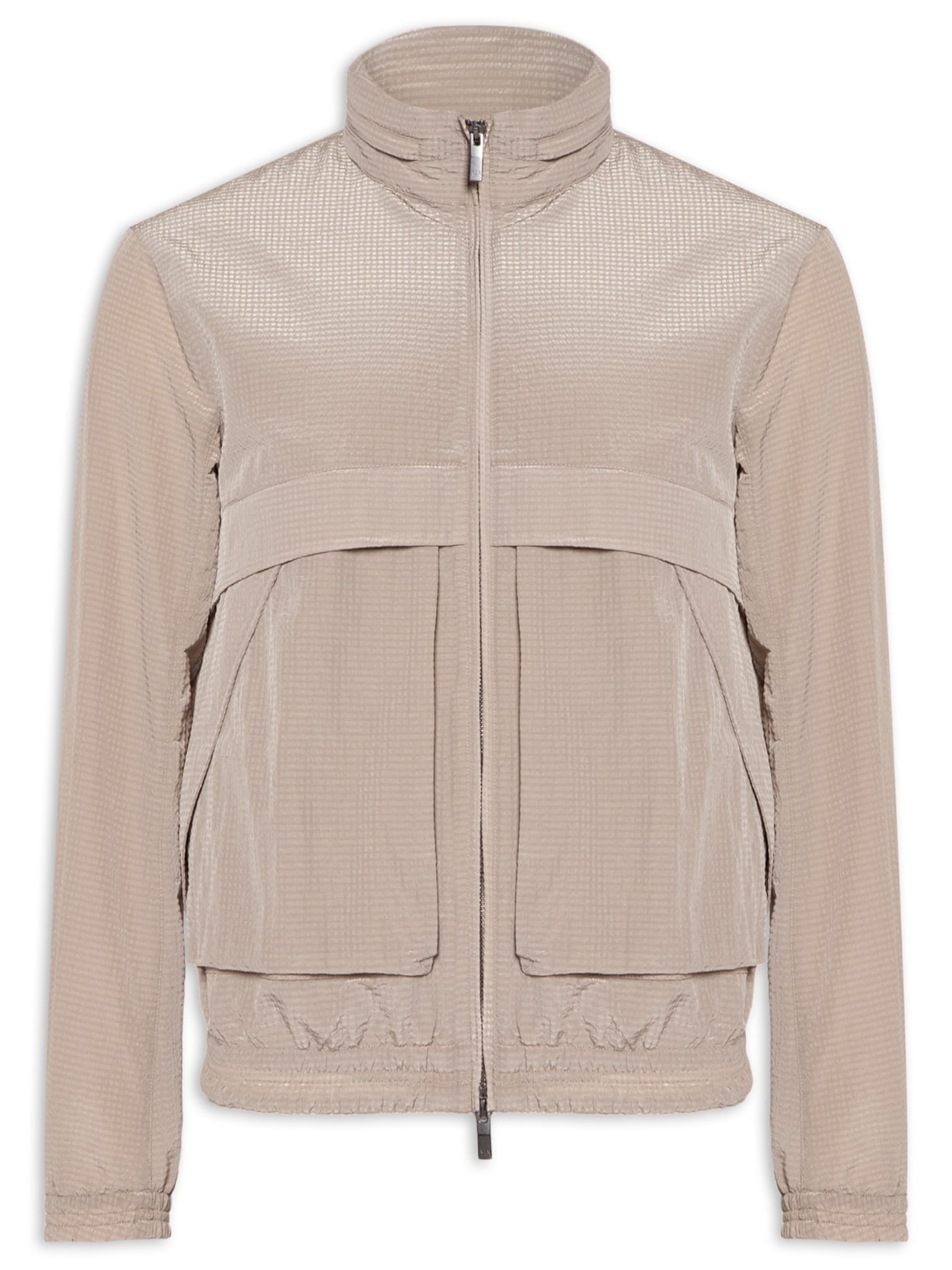 Jaqueta Masculina De Nylon com Bolsos - Marrom