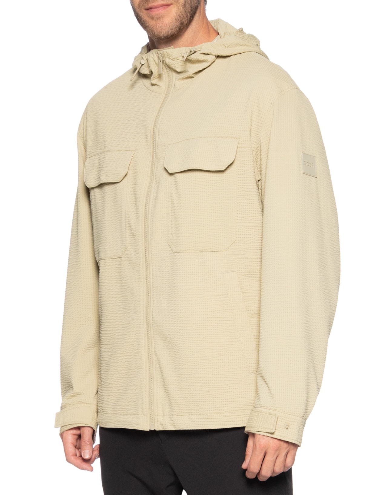 Jaqueta Masculina de Nylon P Colide Bege Boss