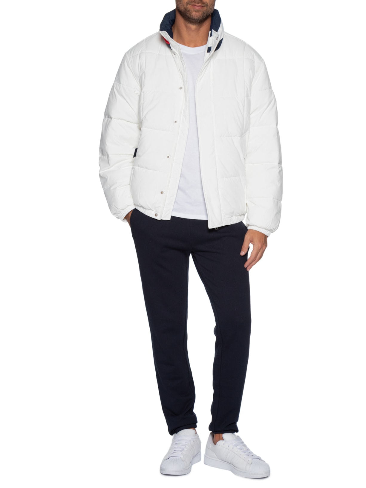 Jaqueta Masculina DNA Collar Puffer Branco Tommy Jeans