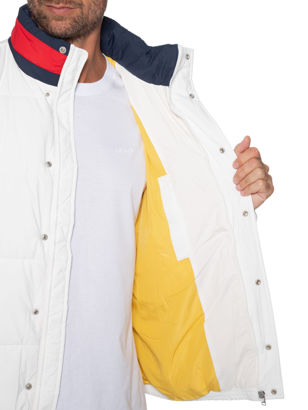 Jaqueta Masculina DNA Collar Puffer Branco Tommy Jeans