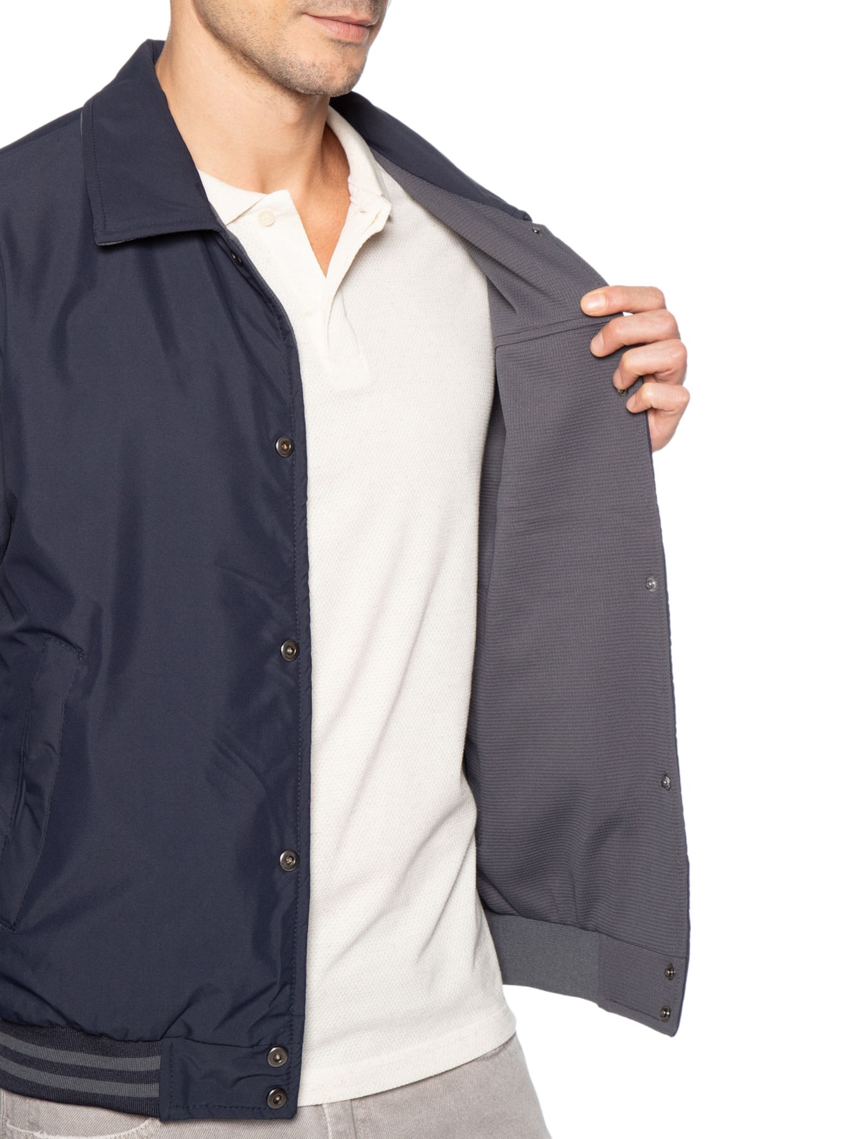 Jaqueta Masculina Double Face Azul Pineapple
