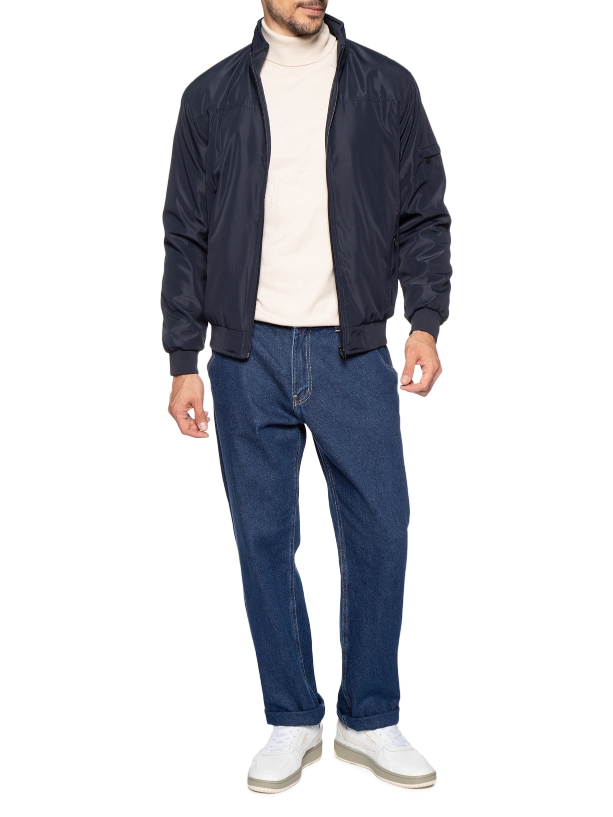 Jaqueta Masculina Dupla Face Azul Basiq Men