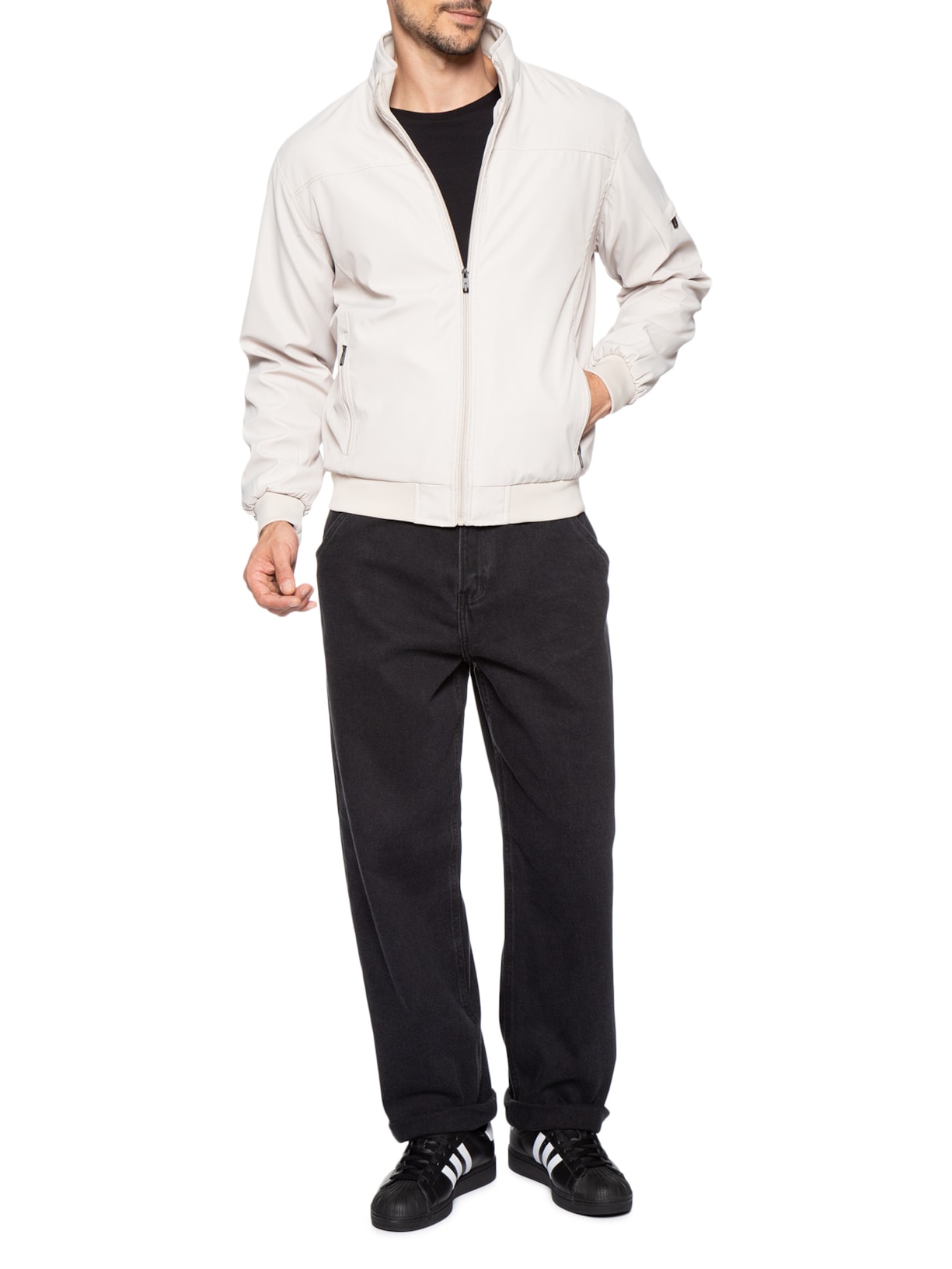 Jaqueta Masculina Dupla Face Off White Basiq Men