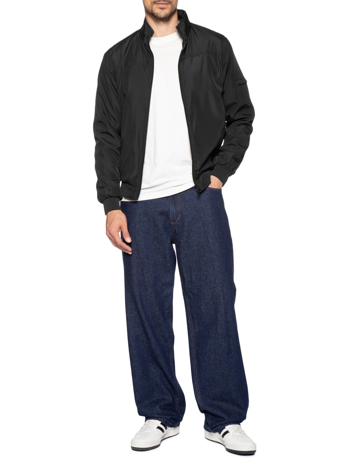 Jaqueta Masculina Dupla Face Preto Basiq Men