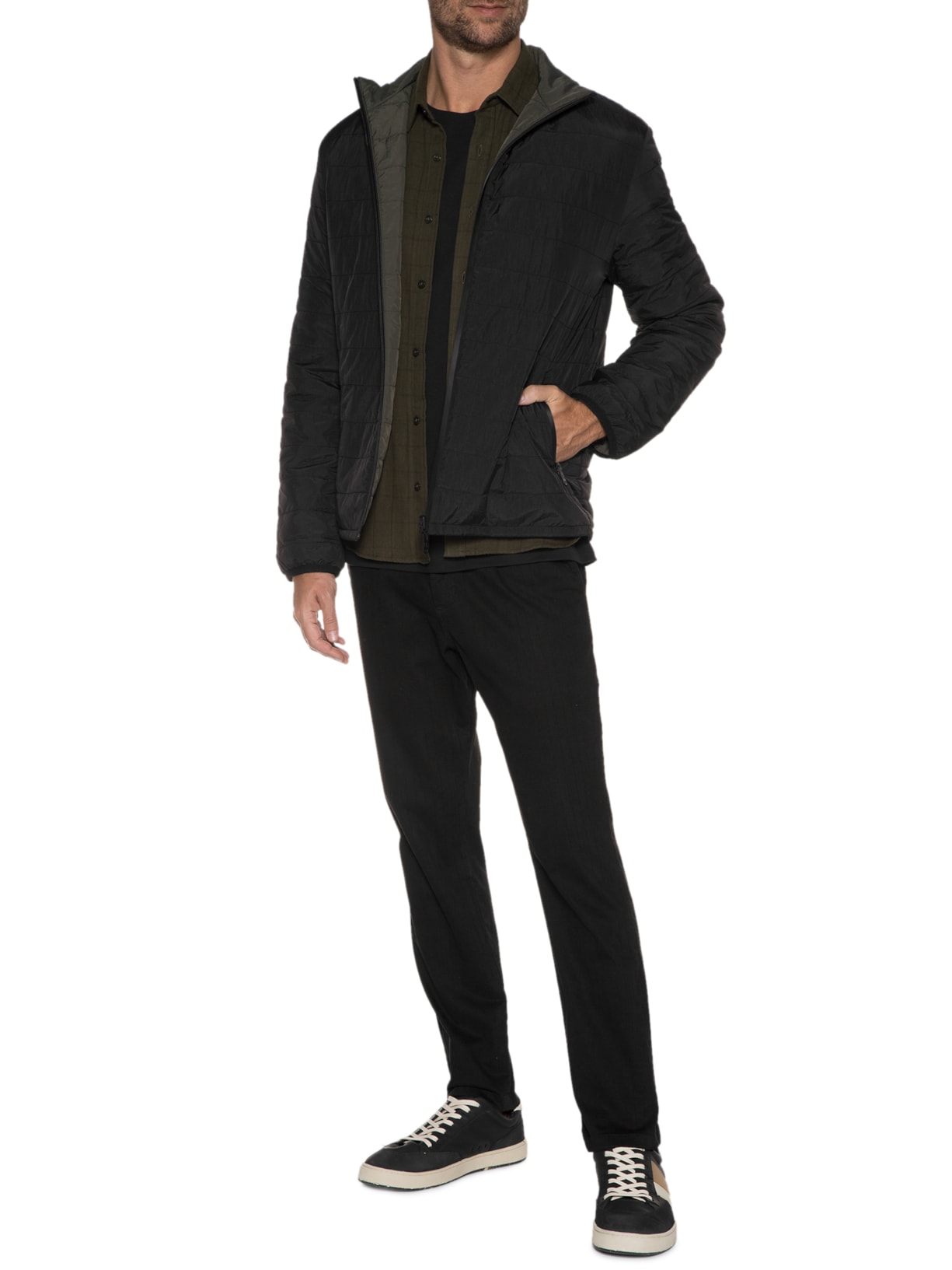 Jaqueta Masculina Dupla Face Tech Preto Foxton