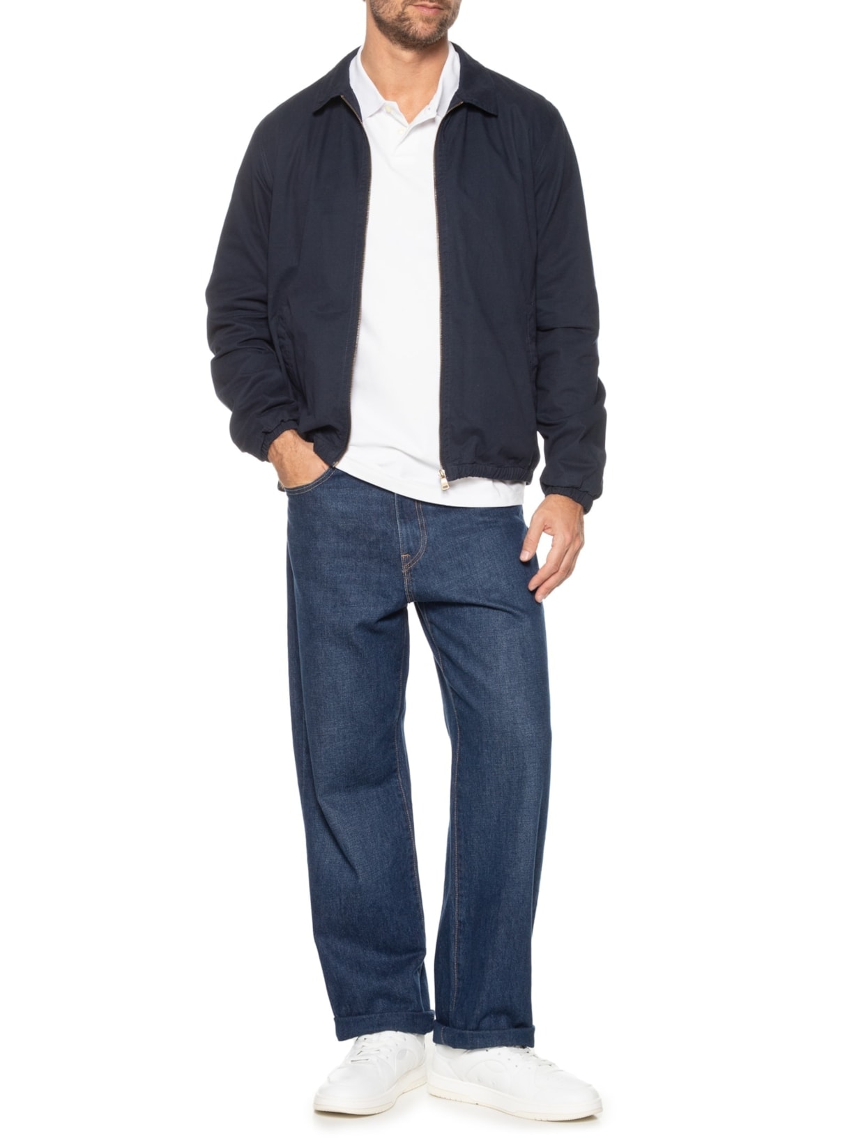 Jaqueta Masculina em Algodão Sarjada Azul '2 Essential