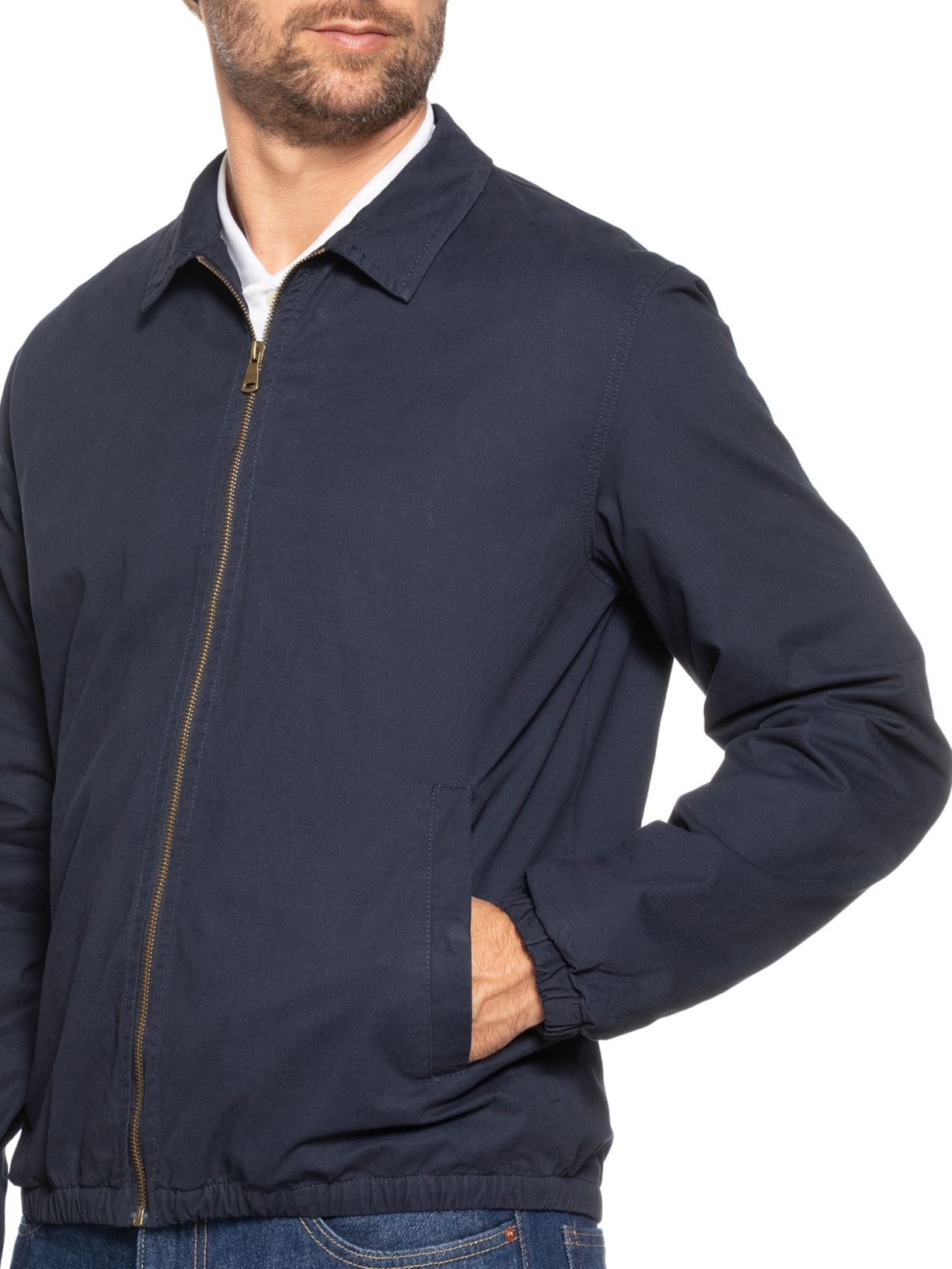 Jaqueta Masculina em Algodão Sarjada Azul '2 Essential