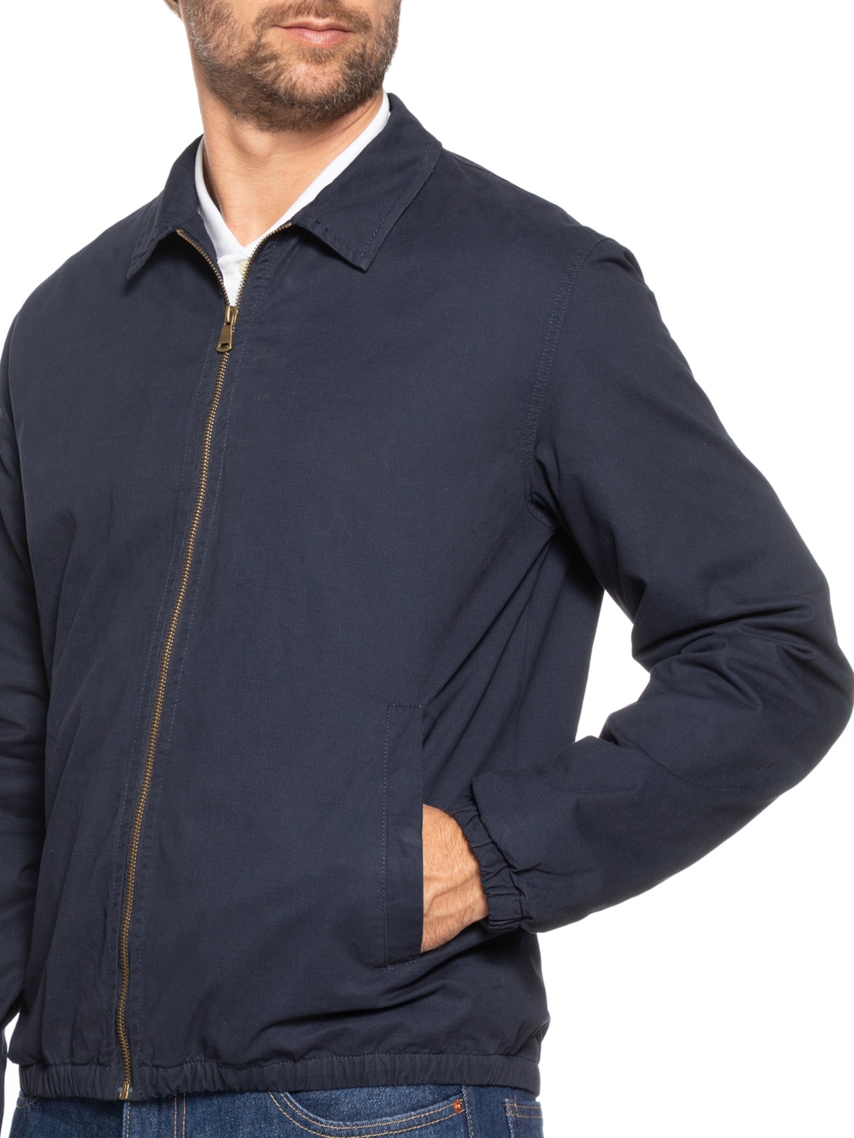 Jaqueta Masculina em Algodão Sarjada Azul '2 Essential