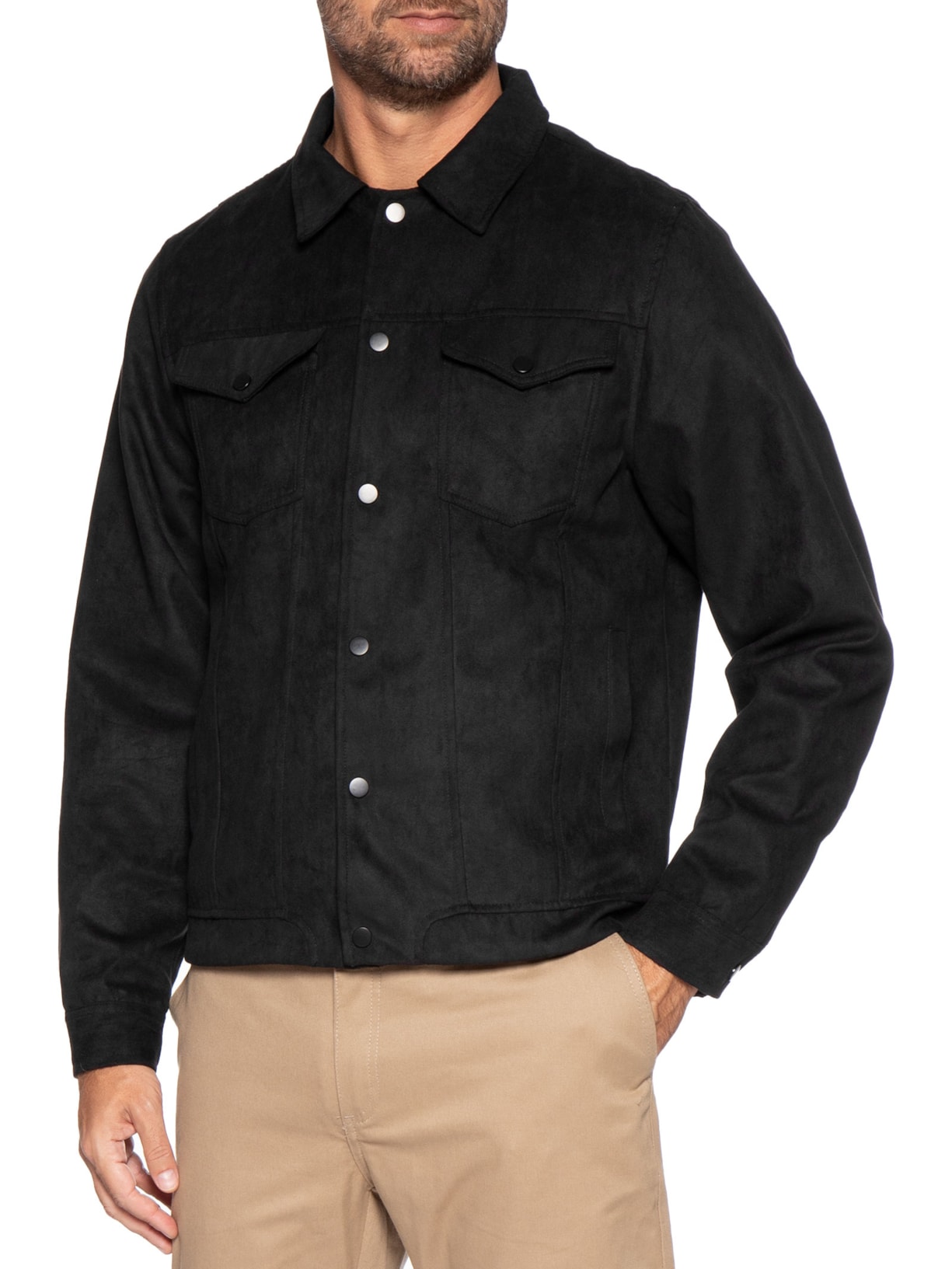 Jaqueta Masculina em Suede – Preto Basiq Men