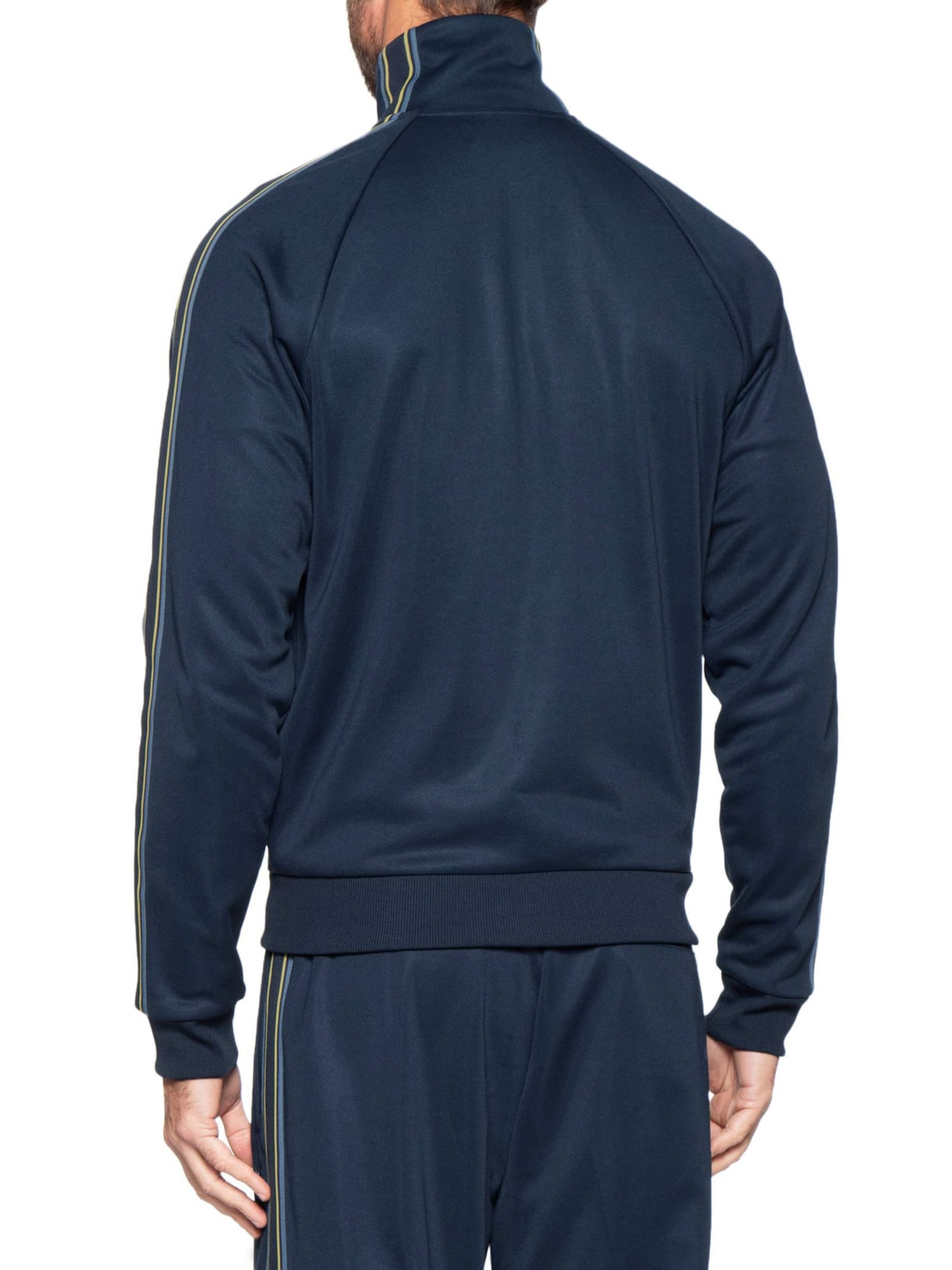 Jaqueta Masculina Esportiva Detalhe Faixa Dupla Azul Fred Perry