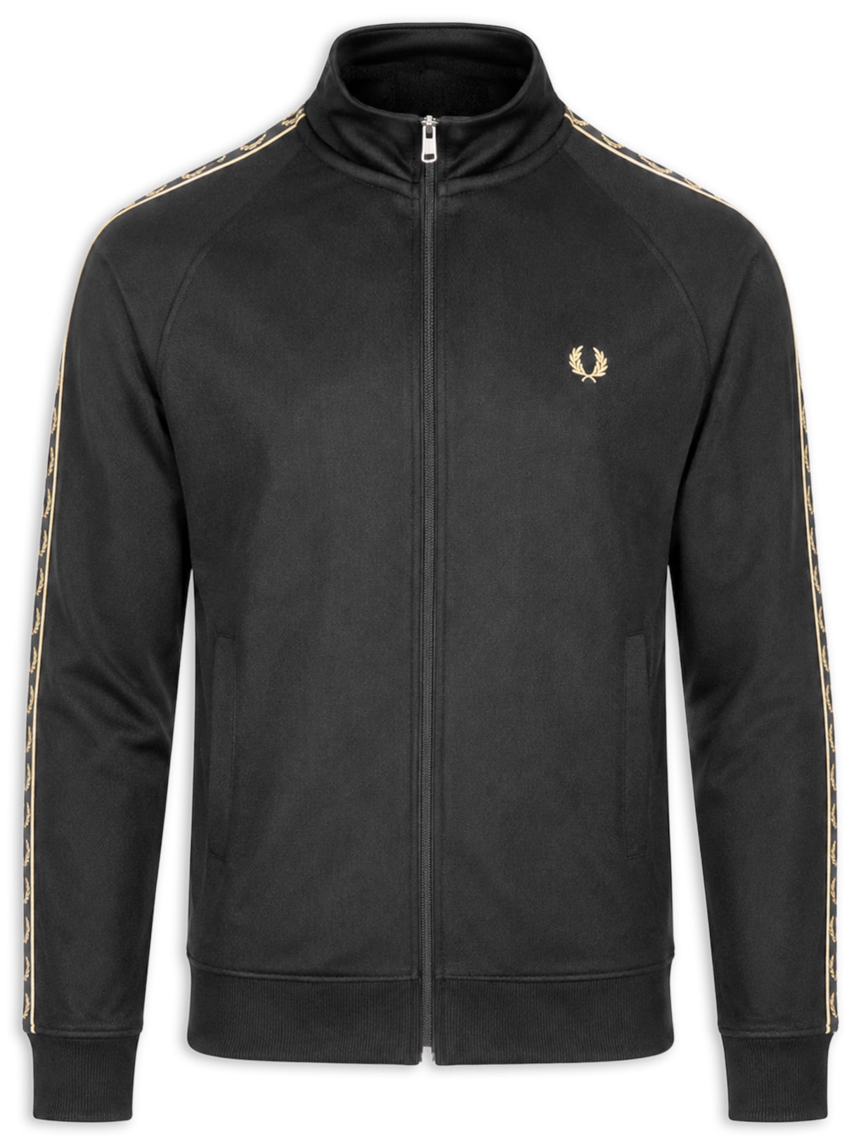 Jaqueta Masculina Esportiva Detalhe Faixa Dupla - Preto