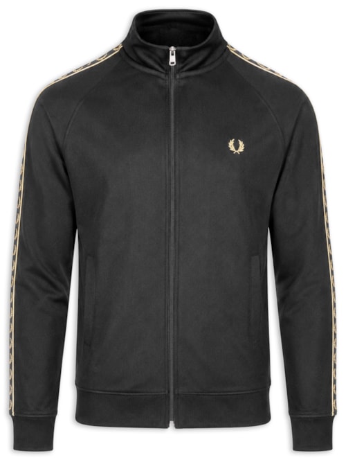 Jaqueta Masculina Esportiva Detalhe Faixa Dupla - Preto
