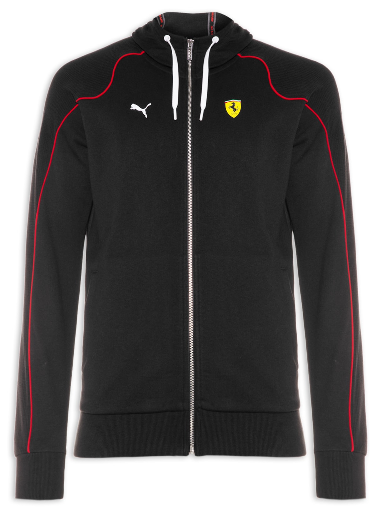 Jaqueta Masculina Ferrari Race Hooded Sweat - Preto