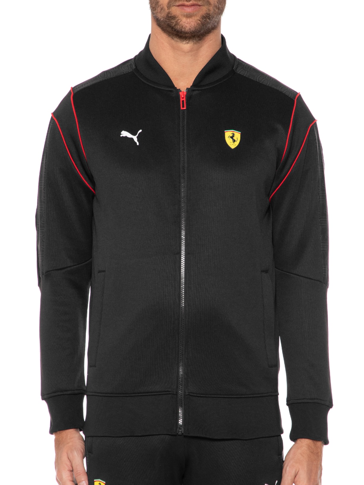 Jaqueta Masculina Ferrari Race Mt7 Track Puma Preto