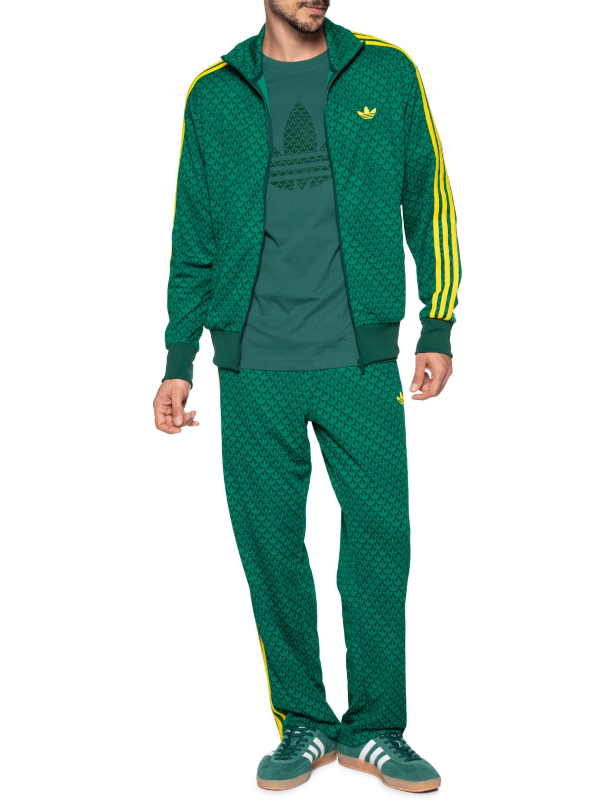 Jaqueta Masculina Firebird Verde e Amarelo Adidas Originals