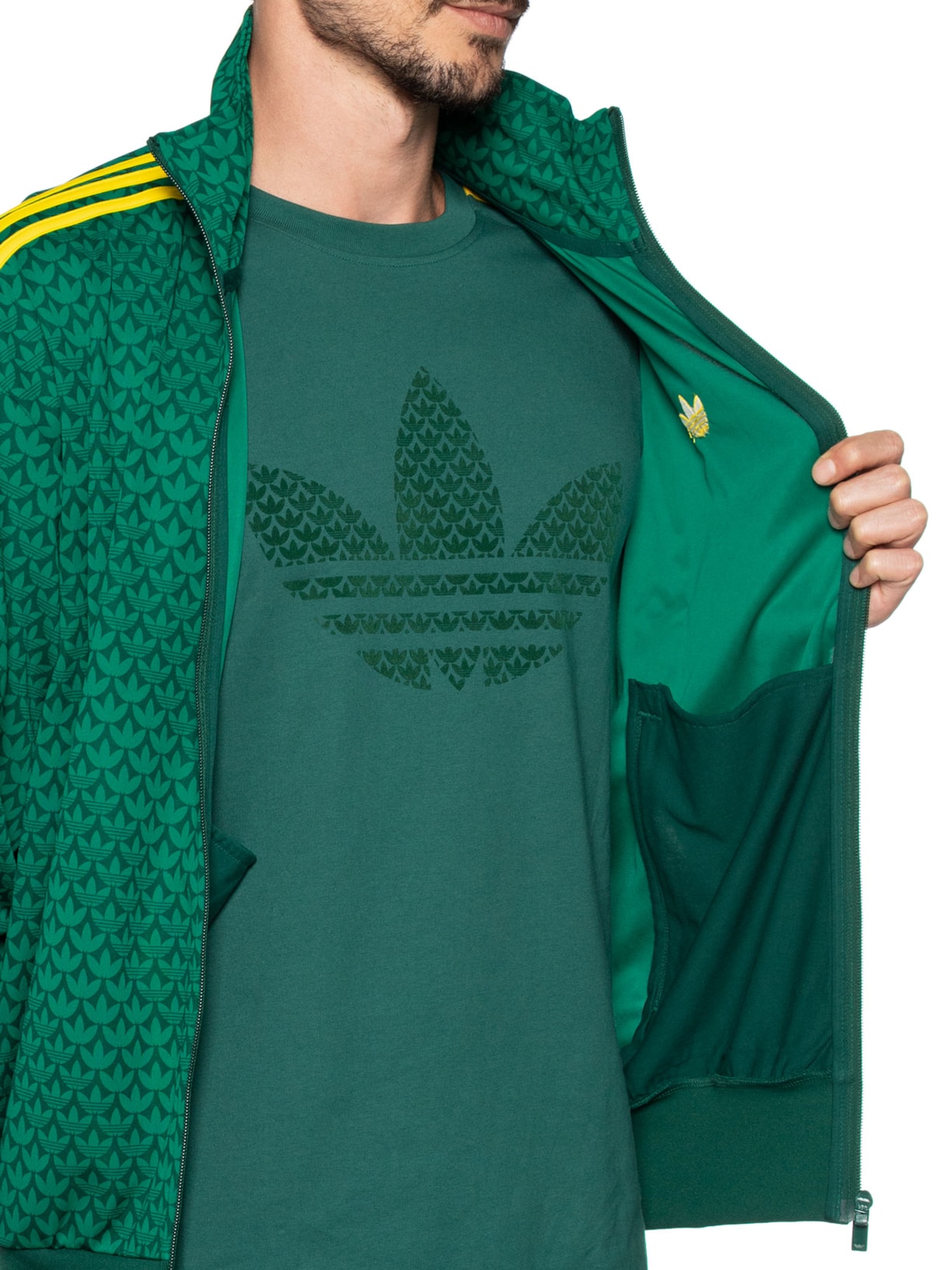 Jaqueta Masculina Firebird Verde e Amarelo Adidas Originals