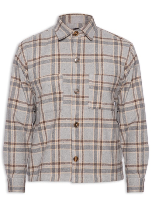 Jaqueta Masculina Flannel Fogtrail Square - Cinza