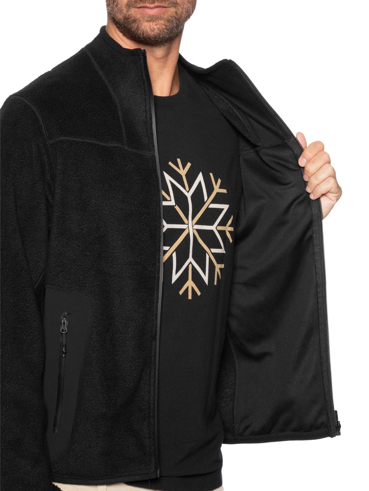 Jaqueta Masculina Fleece Kobe Preto Osklen