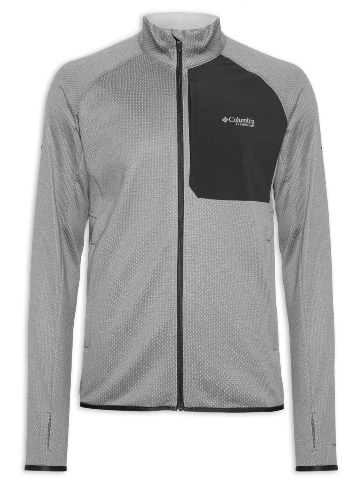 Jaqueta Masculina Fleece Triple Canyon Grid Full Zip Cinza Columbia