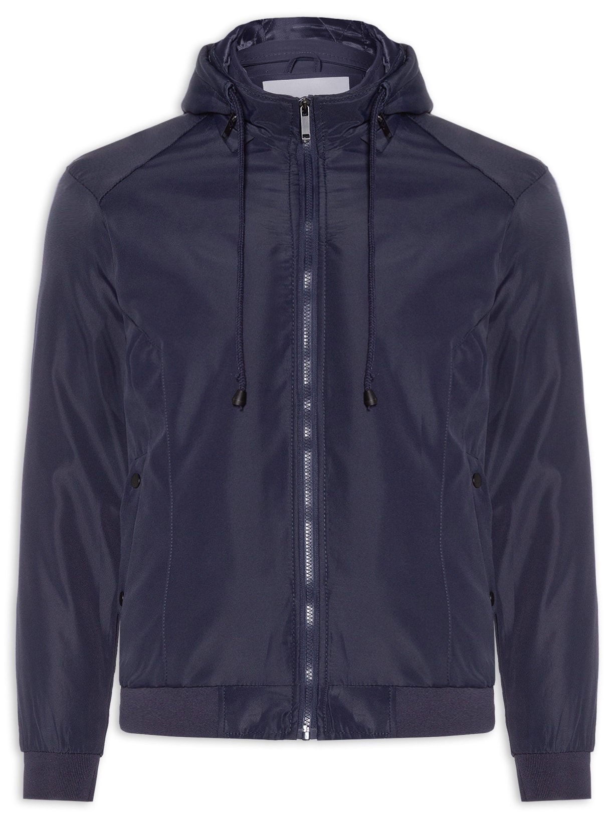 Jaqueta Masculina Forrada Com Gorro Azul Basiq Men