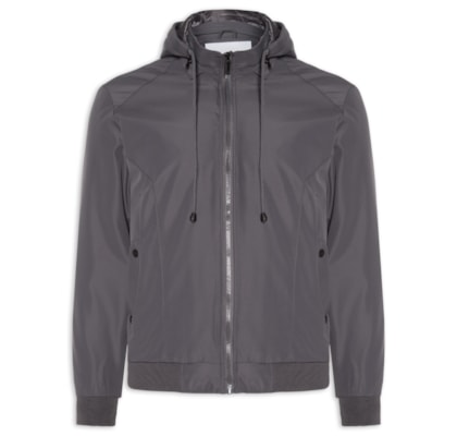 Jaqueta Masculina Forrada Com Gorro - Cinza