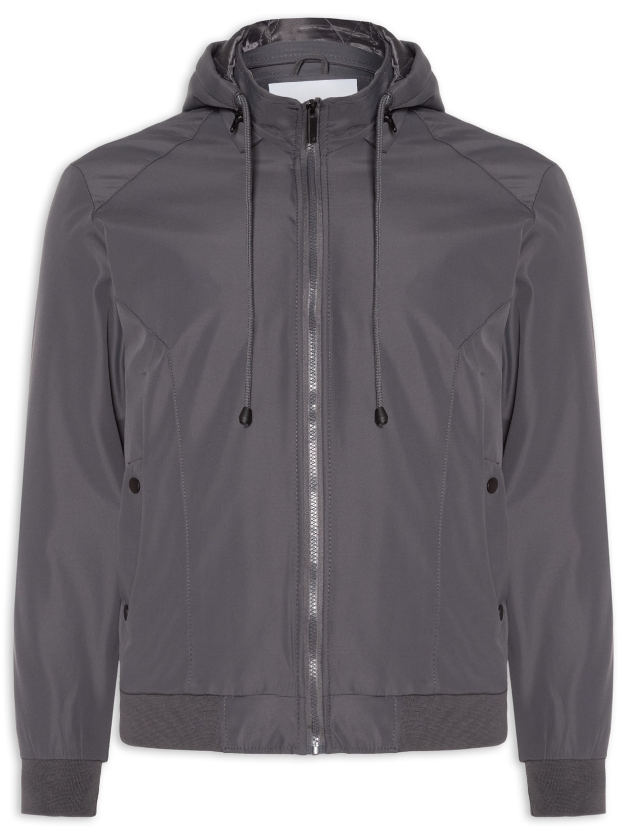 Jaqueta Masculina Forrada Com Gorro - Cinza