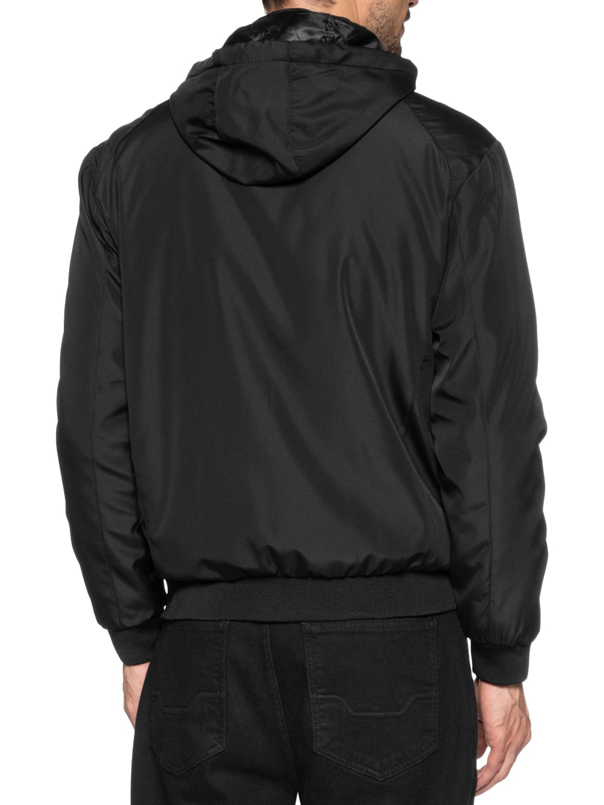 Jaqueta Masculina Forrada Com Gorro Preto Basiq Men