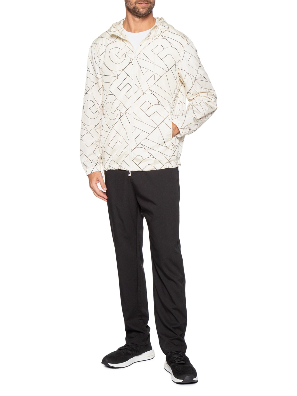 Jaqueta Masculina Full Logo Fashion Branco Armani Exchange