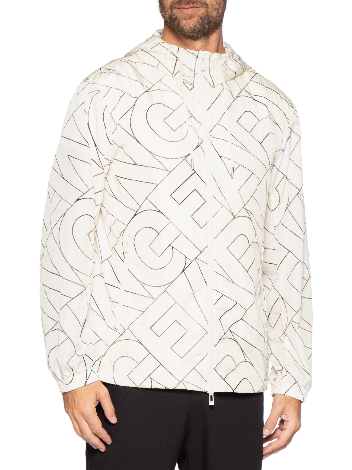 Jaqueta Masculina Full Logo Fashion Branco Armani Exchange