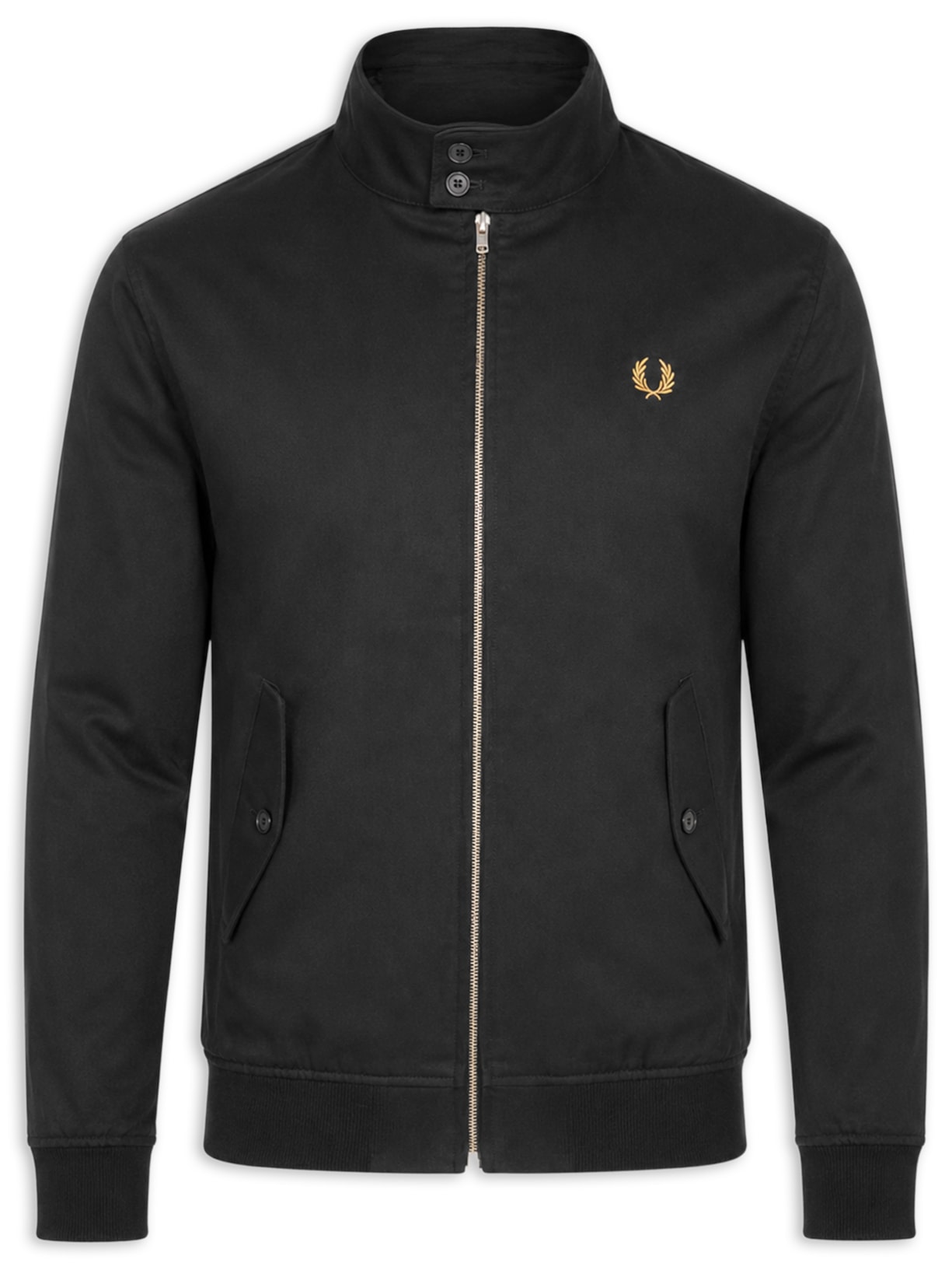 Jaqueta Masculina Harrington Regular Fit Em Twill - Preto