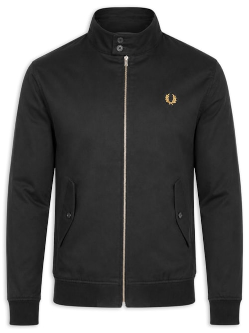 Jaqueta Masculina Harrington Regular Fit Em Twill - Preto