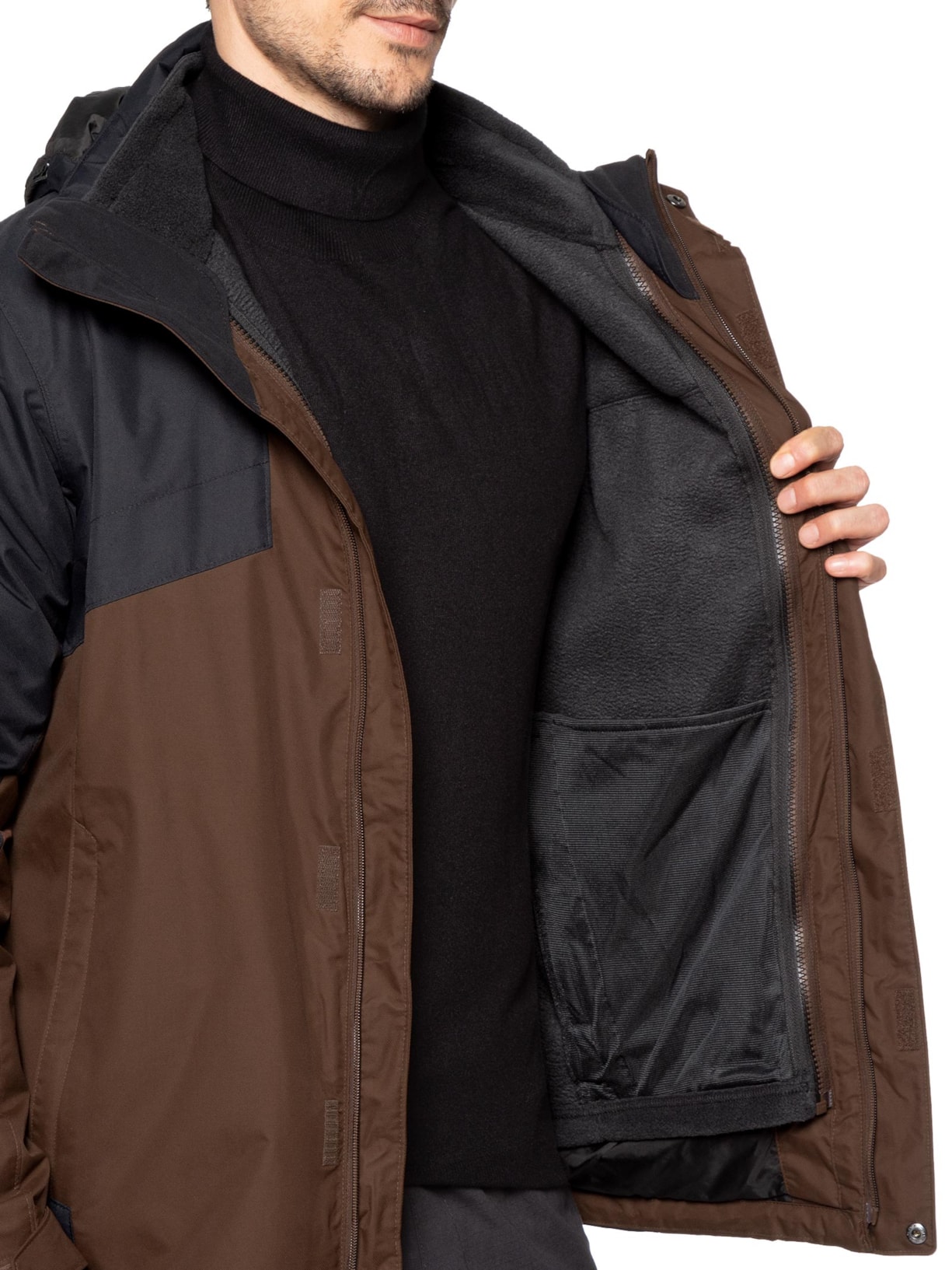 Jaqueta Masculina Interchange Bugaboo III Fleece Com Capuz Marrom Columbia
