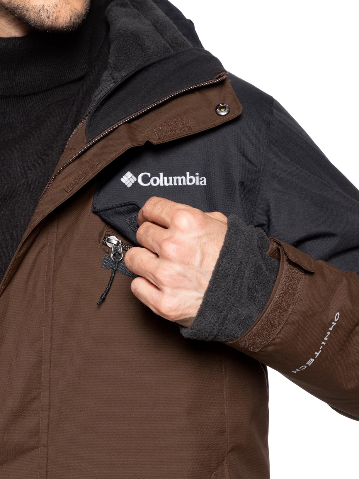 Jaqueta Masculina Interchange Bugaboo III Fleece Com Capuz Marrom Columbia