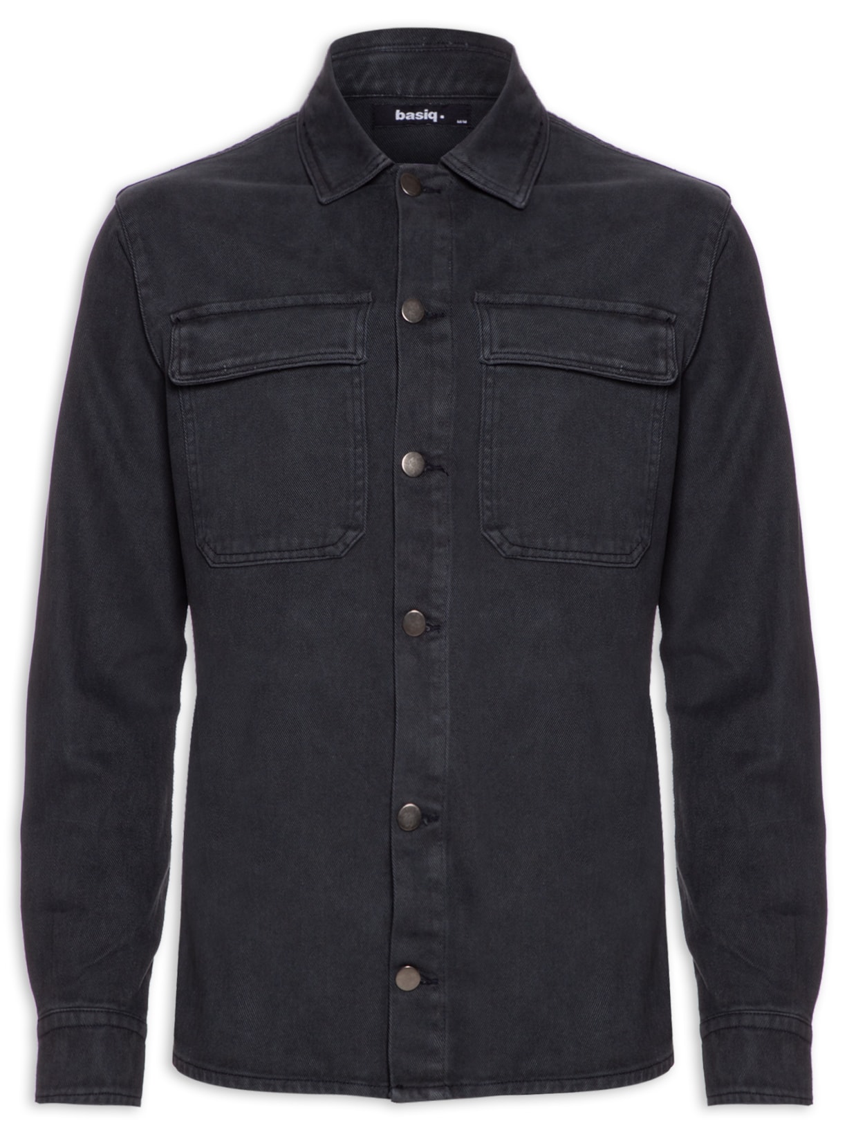 Jaqueta Masculina Jeans Bolso Frontal - Cinza