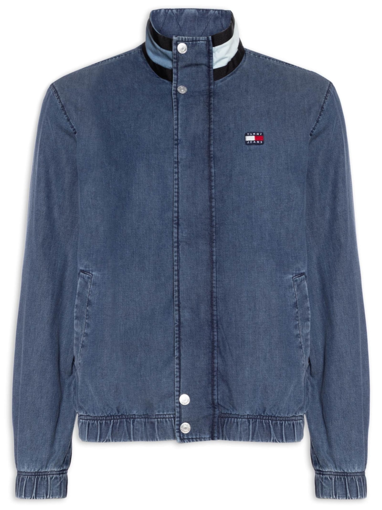 Jaqueta Masculina Jeans Dna Collar Em Chambray - Azul