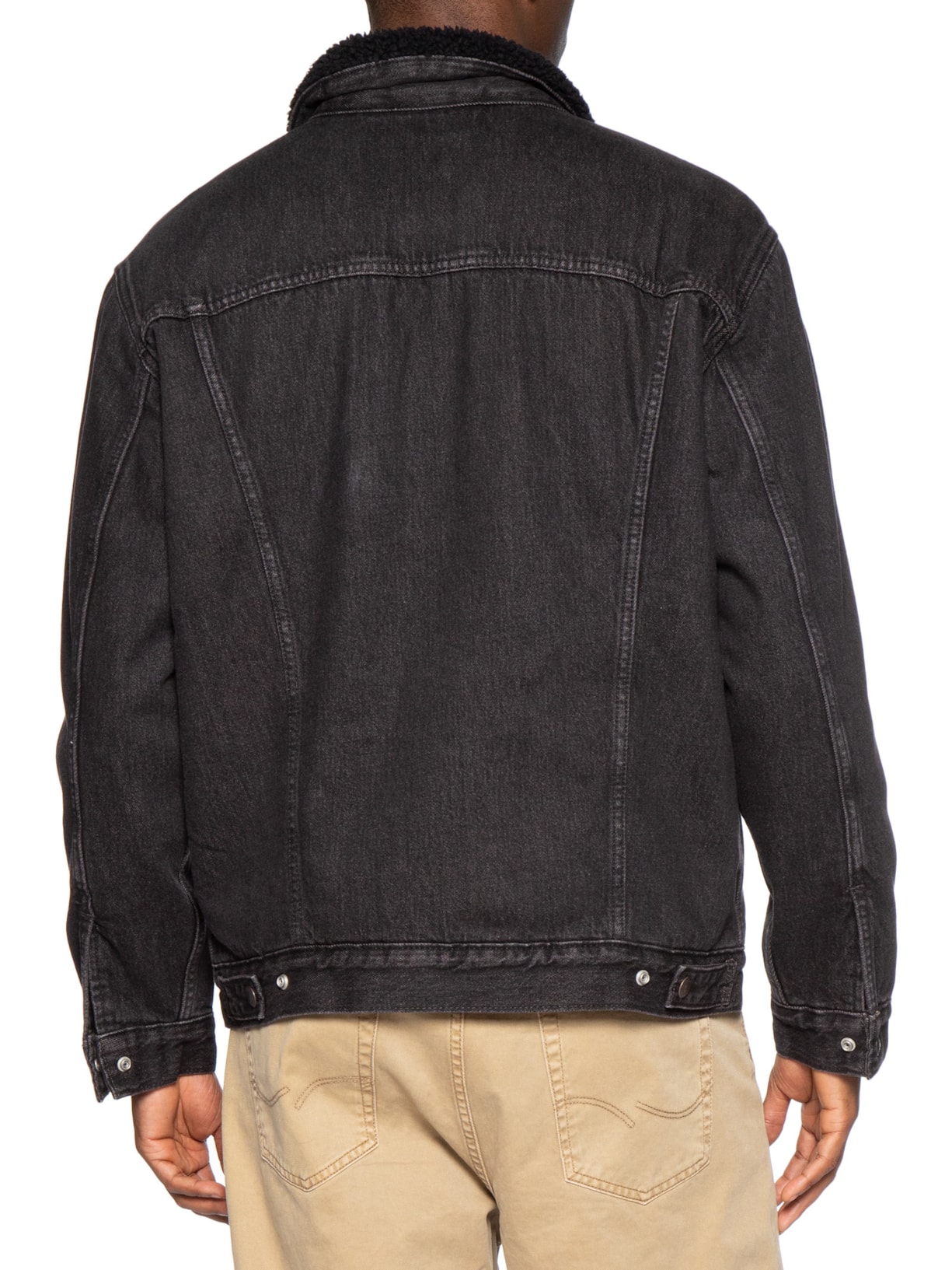 Jaqueta Masculina Jeans Modelagem Relaxed Sherpa Tracker Preto Levi's