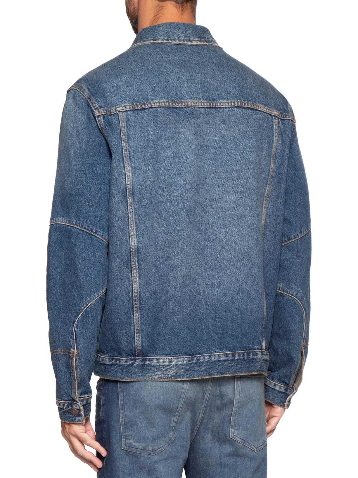 Jaqueta Masculina Jeans Over Recorte Manga Azul Calvin Klein Jeans