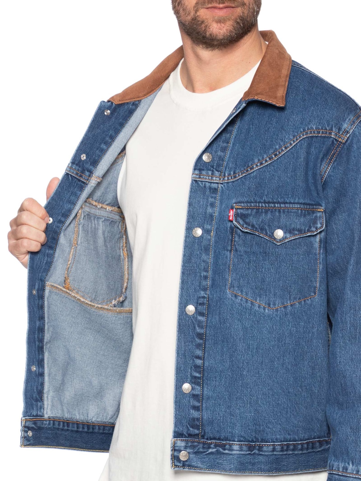 Jaqueta Masculina Jeans Western Shorthorn Trucker Azul Levi's