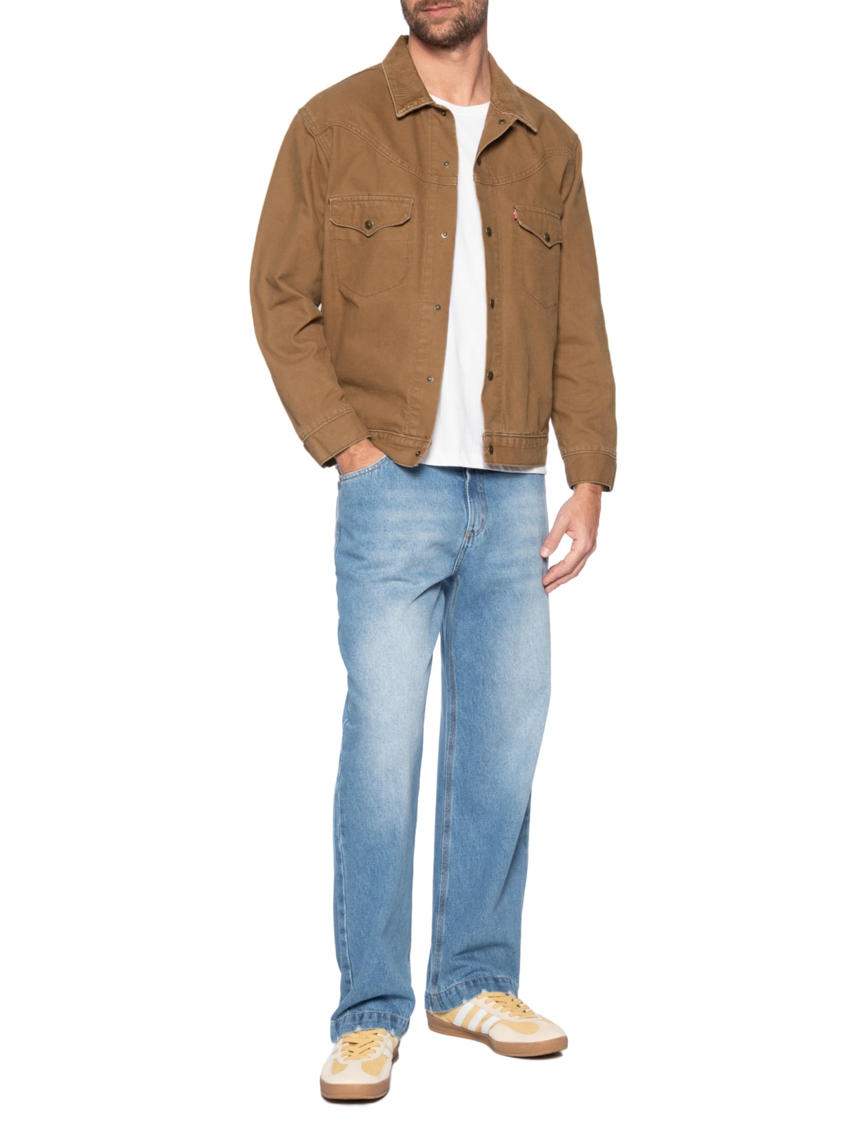 Jaqueta Masculina Jeans Western Shorthorn Trucker Marrom Levi's