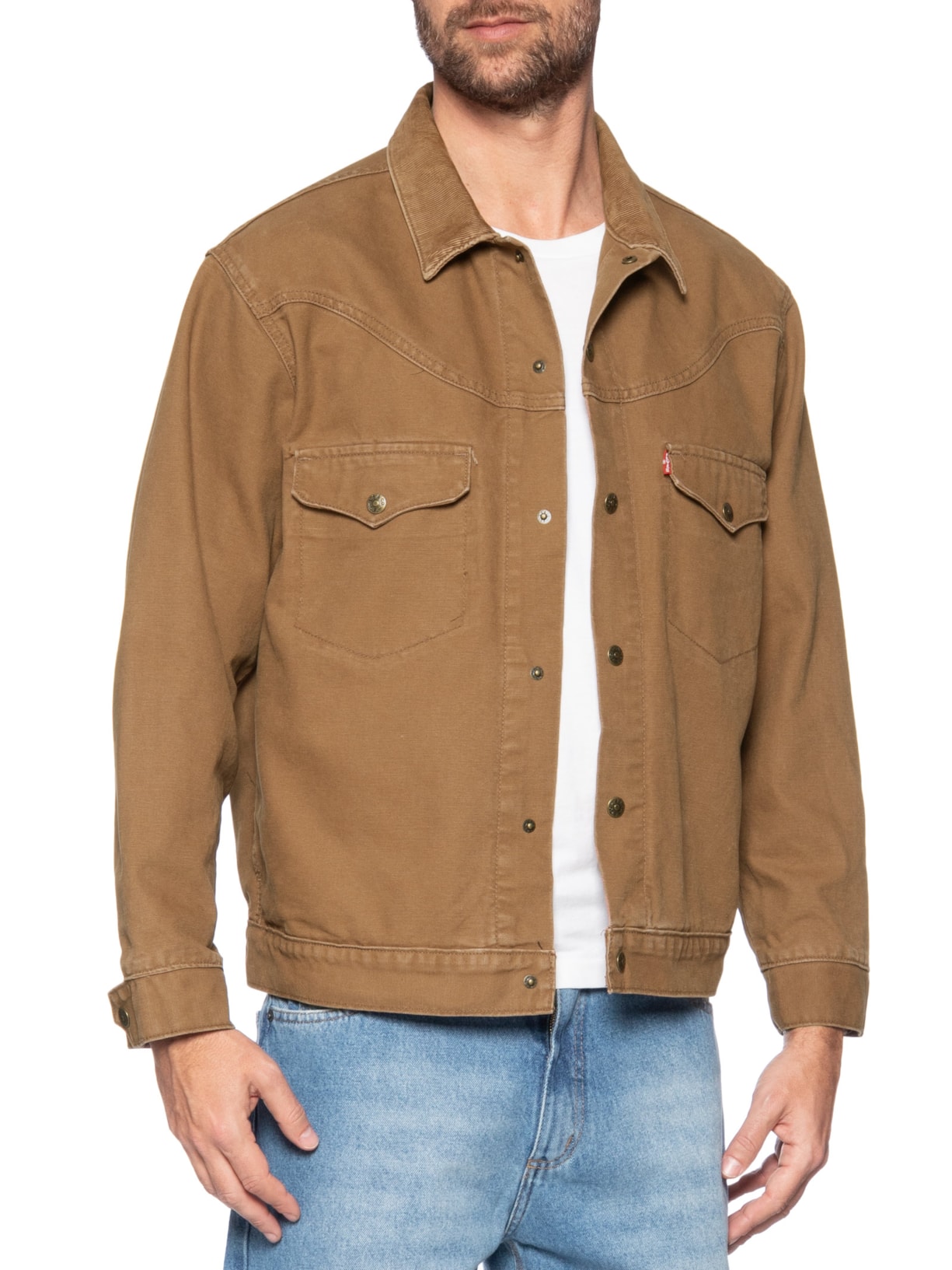 Jaqueta Masculina Jeans Western Shorthorn Trucker Marrom Levi's