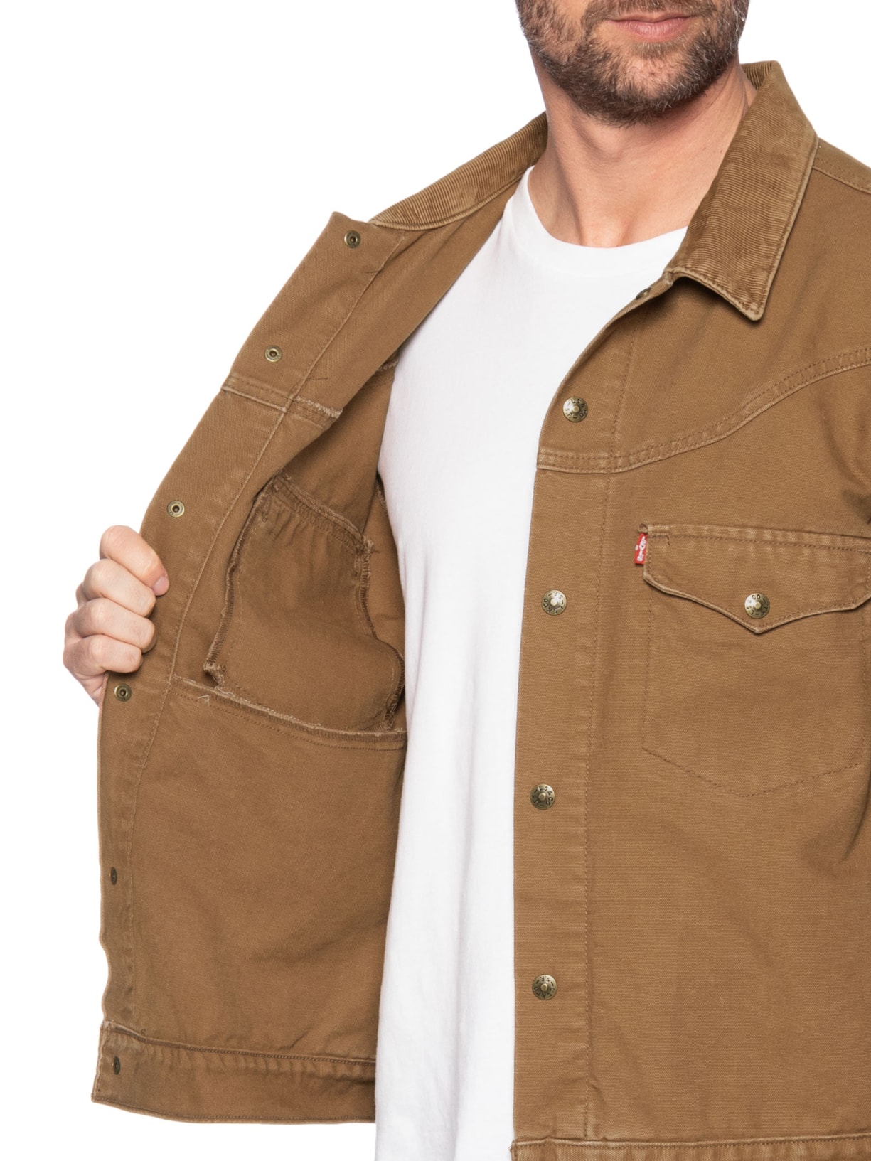 Jaqueta Masculina Jeans Western Shorthorn Trucker Marrom Levi's