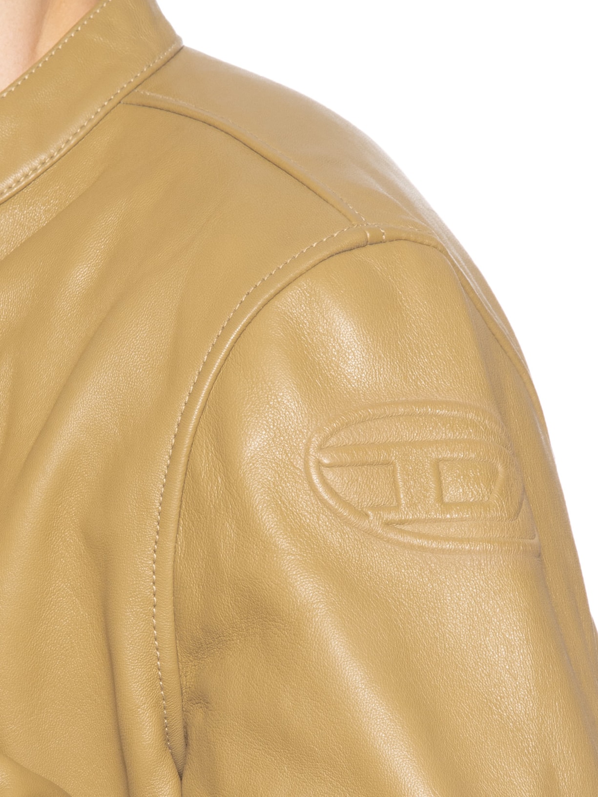 Jaqueta Masculina L-Carver Giacca Em Couro Bege Diesel