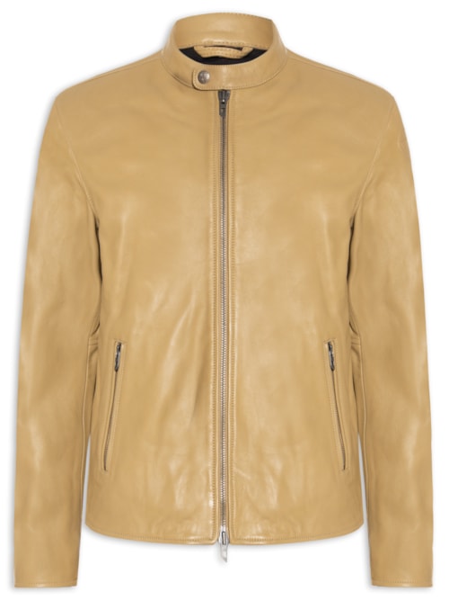 Jaqueta Masculina L-Carver Giacca Em Couro - Bege