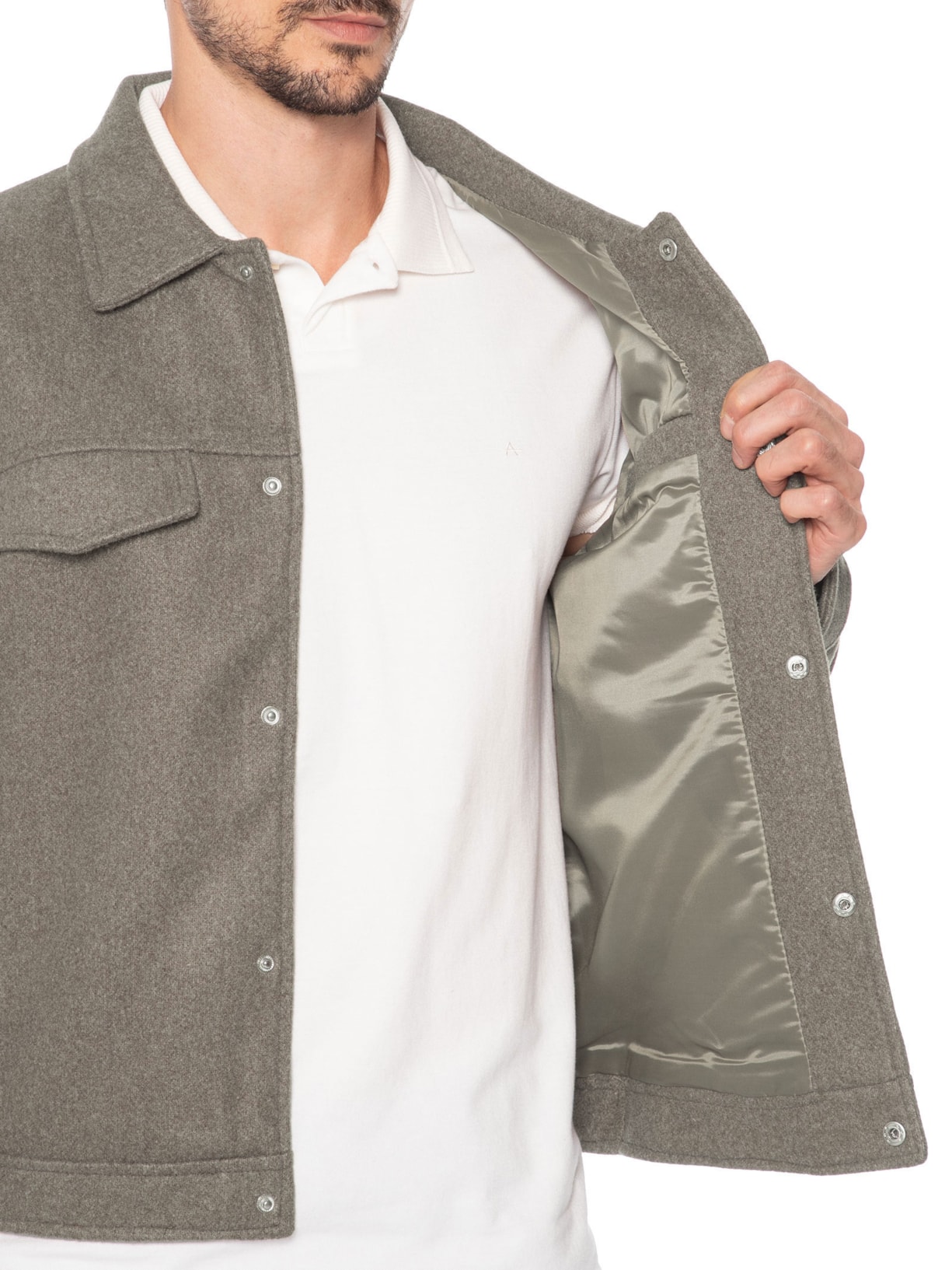 Jaqueta Masculina Lã Batida Marrom Basiq Men