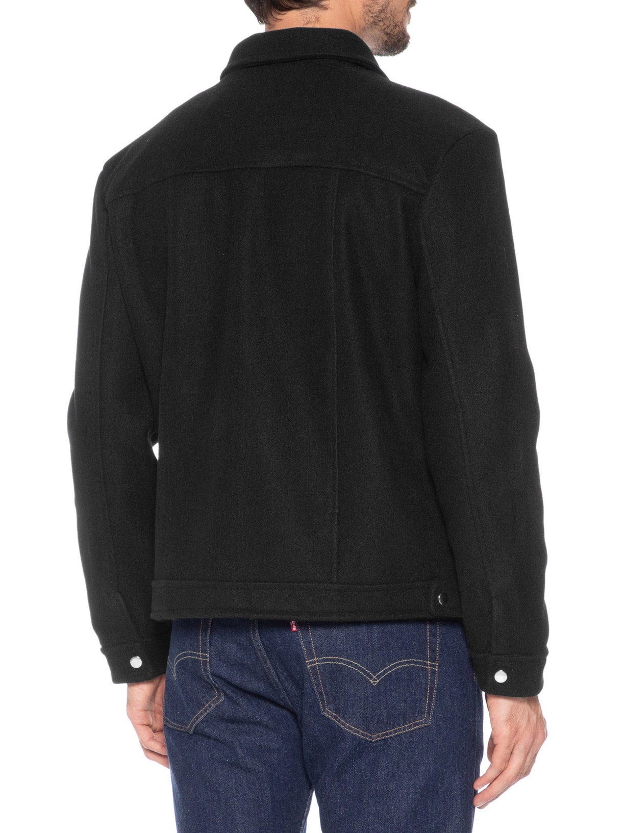 Jaqueta Masculina Lã Batida Preto Basiq Men
